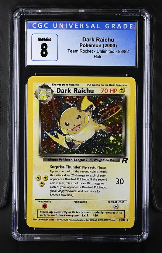 Dark Raichu Secret Rare Holo - CGC 8 NM/MINT Team Rocket English