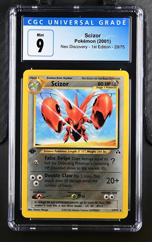 Scizor 1st Edition - CGC MINT 9 Neo Discovery Rare Non Holo