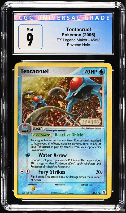 Tentacruel Reverse Holo - EX Legend Maker 45/92 CGCMint 9